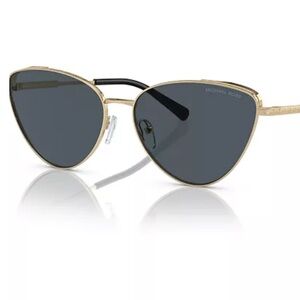 Michael Kors Women's Sunglasses with Gold Frame and Black Lenses